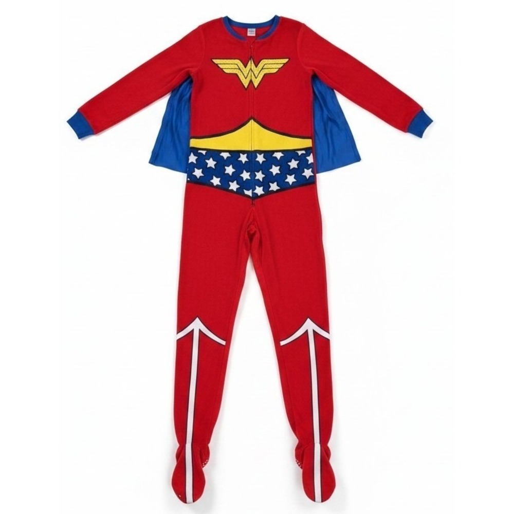 DC Comics Wonder Woman Womens Small One Piece Pajama Costume‎ Cape Footed Union